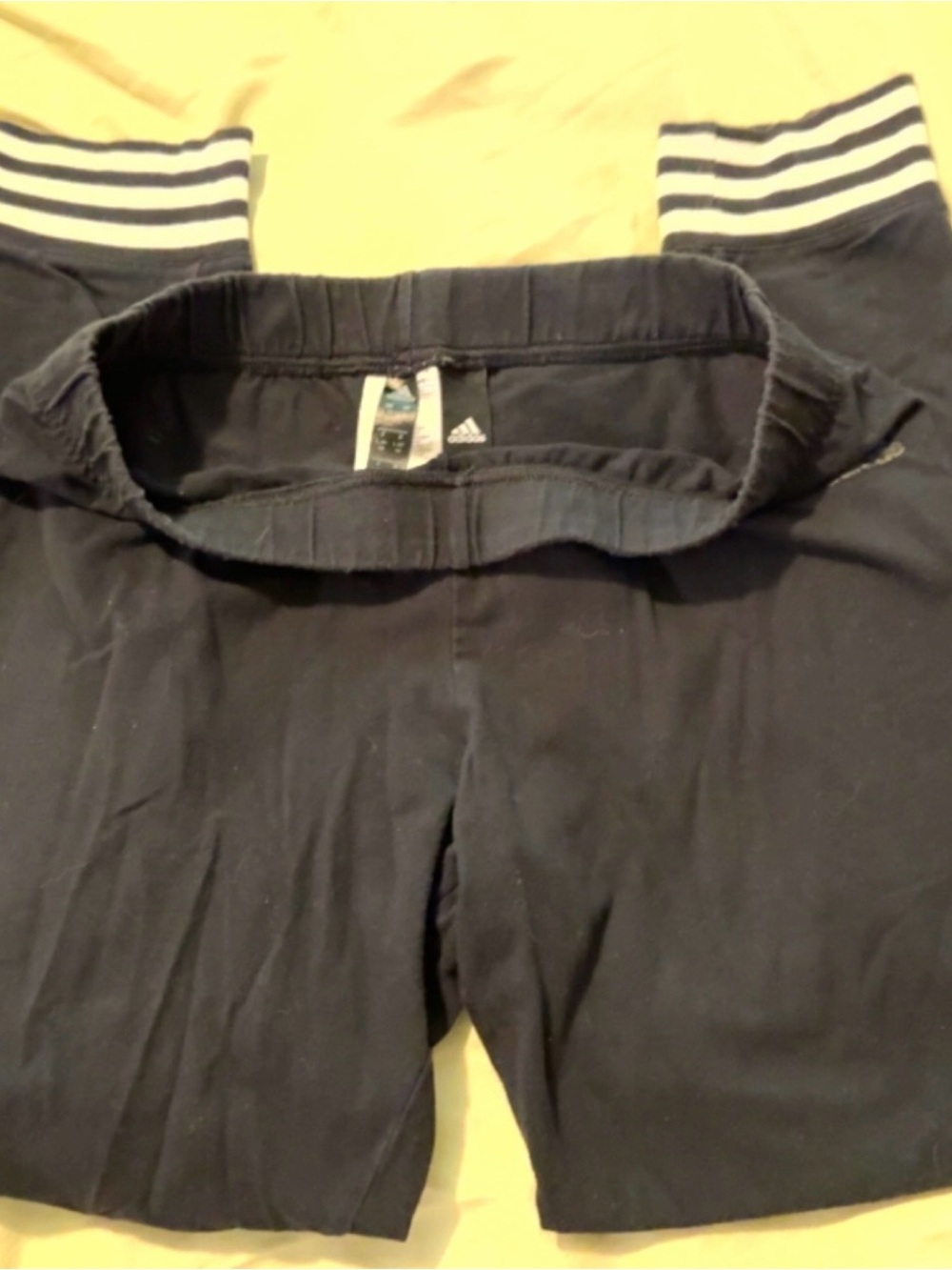Adidas women Black Athletic Pants with Striped Cuffs
